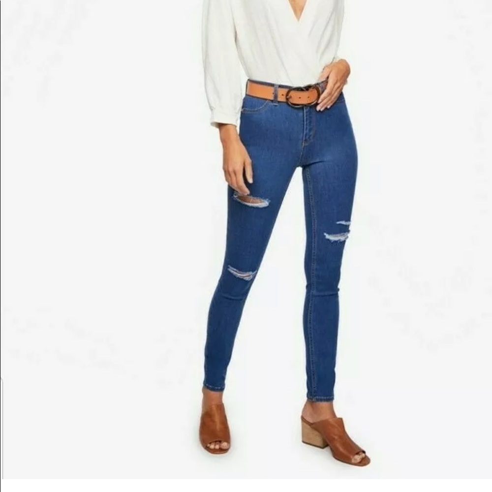 Free People Destroyed Long & Lean Skinny Jeans 26